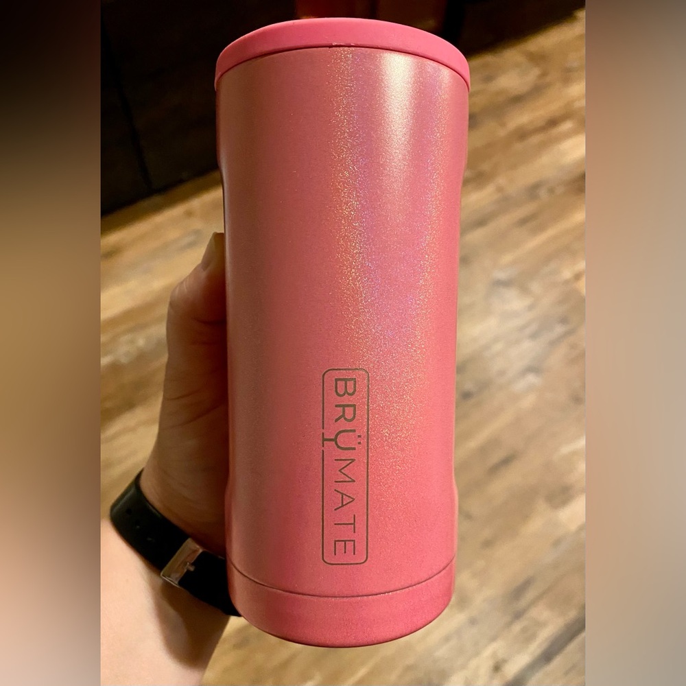 Brumate Glitter Pink Hopsulator Slim 12oz